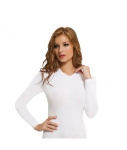 Slim-fit damesmodel met lange mouwen en ronde hals